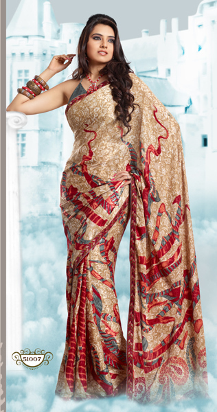 Beautiful Designer Retro Print Saree For Casual Wear