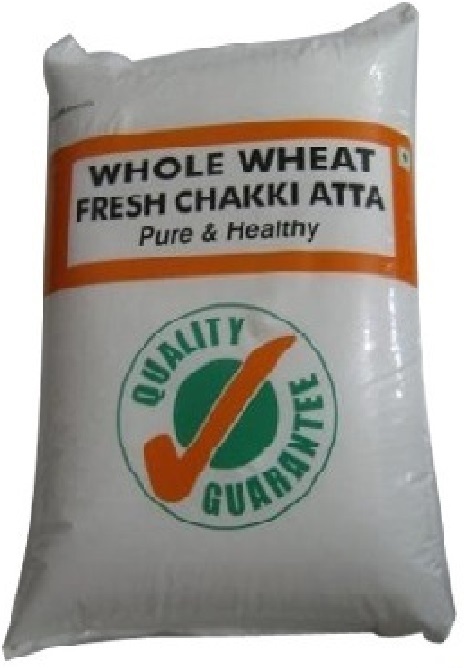 Atta Packaging Bags - Poly Polyester, 5-10 kg Size, Stand Up Pouch Design | Durable, White, Prevents Spillage and Spoilage