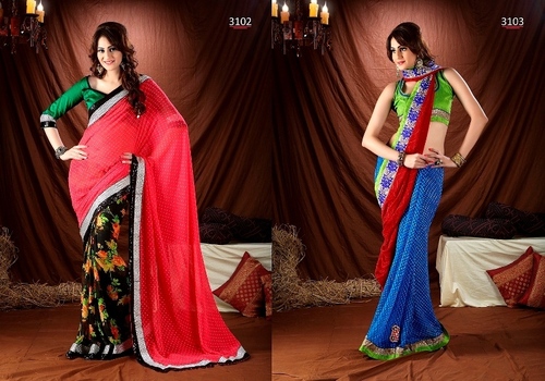 Beautiful Designer Embroidered Partywear Sarees