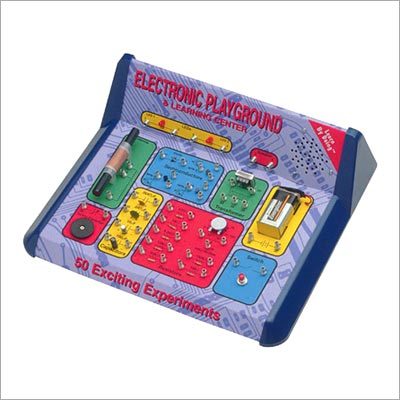 50-IN-ONE Electronic Playground - Plastic and Metal 12x8 Inches Blue | 50 Interactive Electronic Projects Educational Circuit Kit Battery Powered