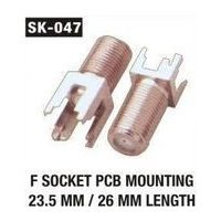 F Socket PCB Mounting 23.5 26mm length
