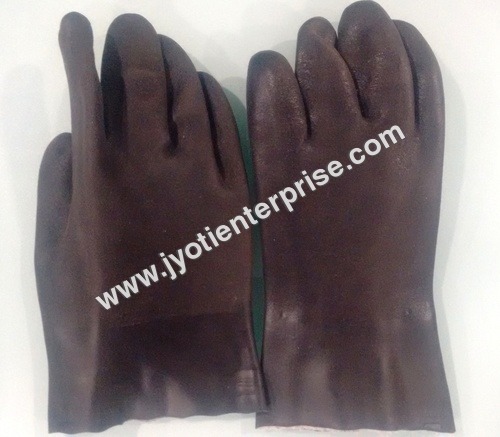 Black Pvc Hand Gloves Supported