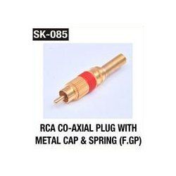 RCA co-axial plug with metal cap & Spring (F.GP.)