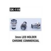 LED Holder Chrome Commercial 3 mm