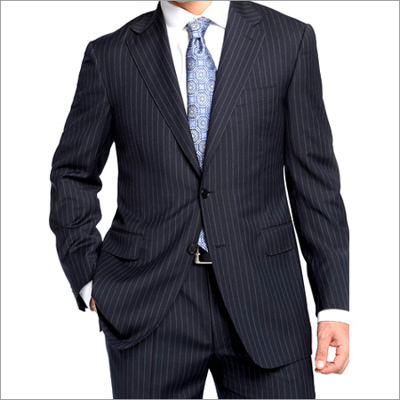 Navy Pinstripe Wool Suit