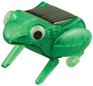 Happy Hopping Frog - Plastic, 65.3x45.3x43.7mm, Green, Solar Powered Toy | Easy Assembly, Educational, Alternative Energy Demonstration