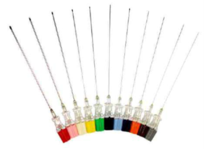 Quincke Point Spinal Needles - Stainless Steel, Double Bevel Tip | Atraumatic Puncture, Transparent Hub for Backflow Detection, Single Use