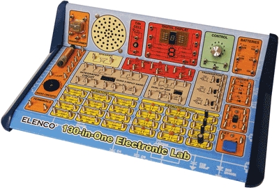 Electronic Project Lab and Learning Center - Blue, Battery Powered, Spring Clip Connection | Soldering-Free, Illustrated Manual, 500+ Projects, STEM Educational Kit