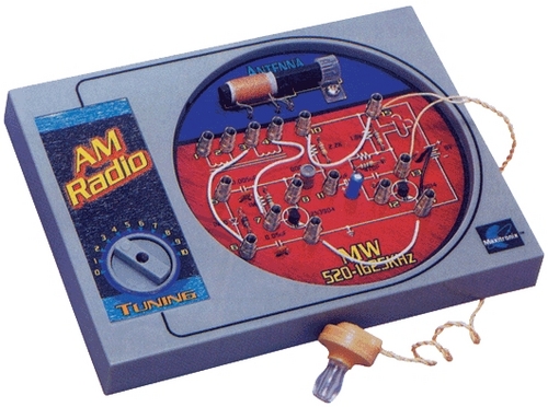 Electronic AM Radio Kit - Plastic 15x10x5 cm 9V Battery Powered | Easy Assembly Educational AM Reception Solderless Design