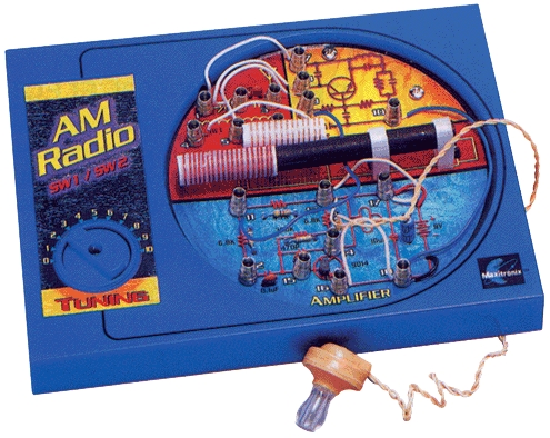 Electronic Short Wave Radio Kit - Plastic 15x10cm Blue, AM/FM/SW Bands | Solderless Assembly, Educational, Illustrated Manual