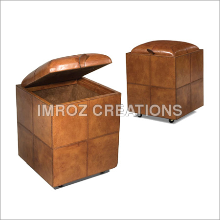 Modern Leather Poufs