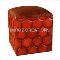 Leather Pouf Stool