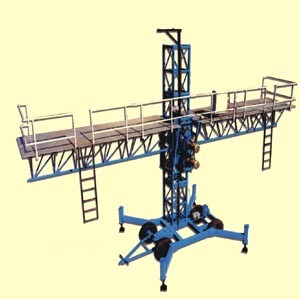 WORKS PLATFORM - Plywood/Aluminum 10x1.35 m 2x5 HP Motors 1000 kg Payload | Mast Height 1480 mm Speed 6 m/min Railing Tube 38x38.3 mm