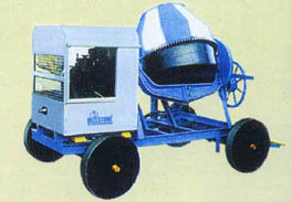 WITHOUT FEEDING HOPPER - Steel Drum Mixer 2800x1250x1800 mm, Blue | 6 HP Diesel Engine, 7-10 Cft Capacity, Compact, Low Maintenance