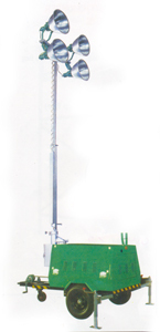 TRAILER TYPE 1000Wx4 LAMPS - Green, 205 kg, 360° Rotating Mast | High Luminance, Wide Illumination, Emergency and Outdoor Light Tower
