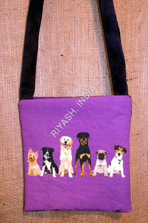 PUPPIES Printed Smart Purple Sling Bag