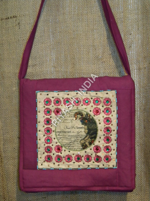 VINTAGE Art Printed Shoulder Bag