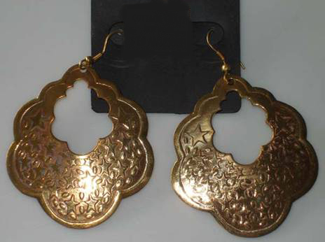Brass Embossed Earrings