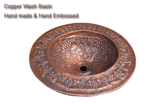 Wall Stand Copper Wash Basin