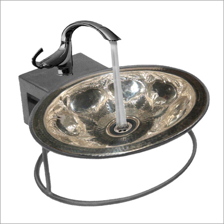 Wall Stand Silver Wash Basin