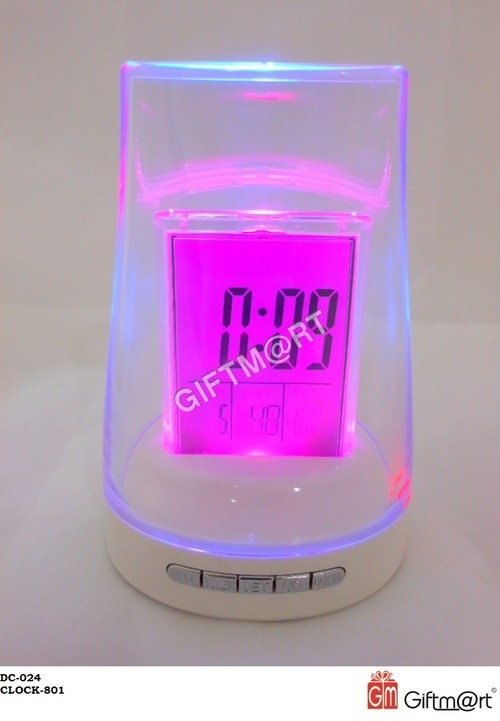 White And Pink Musical Clock