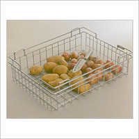 Vegetable Basket - Stainless Steel, 12x18x6 Inches, Silver Color | Chrome Plated Finish, Durable Design, 5 Kg Capacity, 1 Year Warranty