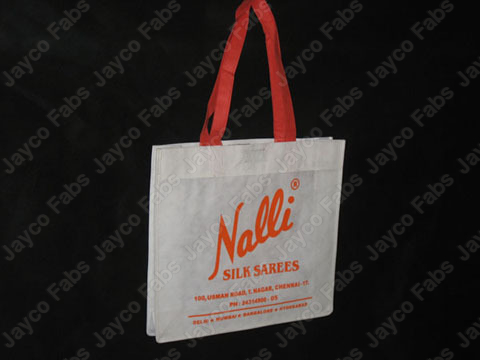Customised Packaging Bags - Cotton Material, 15-20 Inch Size , Double String with Hand Length Handle