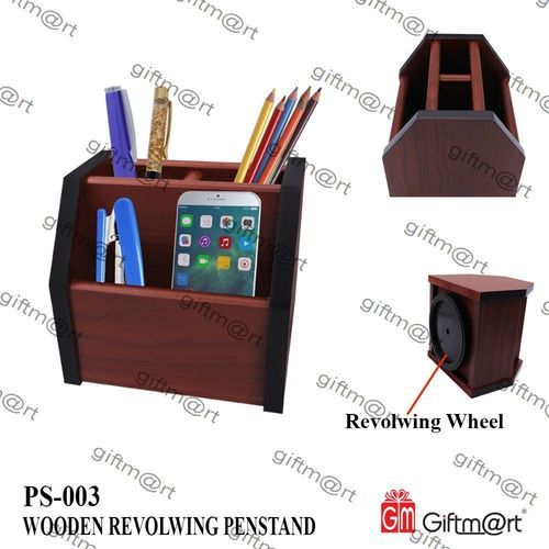 Revolving Wooden Pen Stand