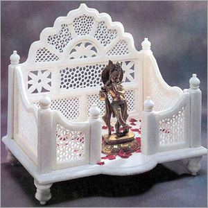 Marble Temple - White Carved Marble, Varied Dimensions | Intricate Carvings, Spacious Design, Smooth Finish