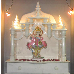 White Marble Temple - Marble Material, Varied Dimensions, White Color | Fine Carving, Smooth Finish, Durable, Portable, Elegant Look