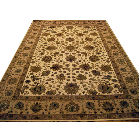 Wool Silk SSR Carpets - Wool/Silk, Various Sizes & Shapes, Beige | Handcrafted, Durable Material, Elegant Design, Luxury Feel, Unique Style