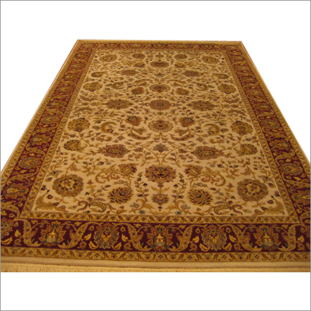 Wool Silk SSR Carpets - Wool/Silk Material, Sizes 3x5 to 10x14, Beige Color | Durable, Elegant, Handcrafted, Luxury Feel