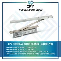 Concealed Door Closer - Stainless Steel, Silver Finish | Easy To Install, Long Lasting, Rust-proof Quality