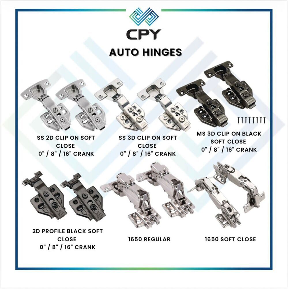 Slide On Conceal Hinges - Stainless Steel, 2-4 Inch Size, Silver Color | Easy to Fit, Compact Design, Precision Action Auto Hinges