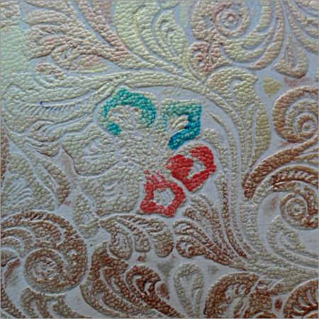 floral embossed leather