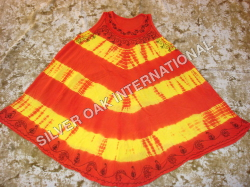Designer Umbrella Dress - Cotton, Varied Sizes, Orange | Stylish, Comfortable, Durable, Embroidered, Trendy