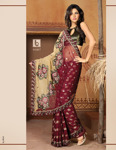 Beautiful Designer Embroidered Wedding Wear Sarees