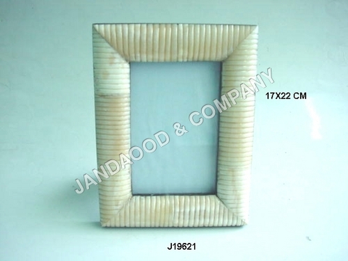 Photo frame with mosaic of bone