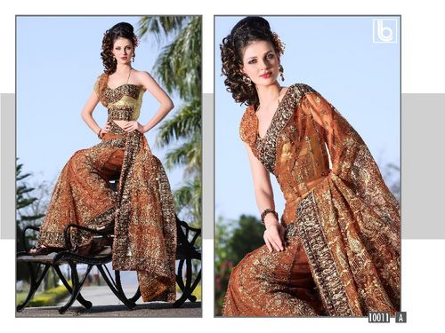 Beautiful Designer Embroidered Fancy Party Wear Sarees