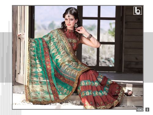 Beautiful Designer Embroidered Fancy Party Wear Sarees