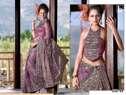 Beautiful Designer Embroidered Fancy Party Wear Sarees
