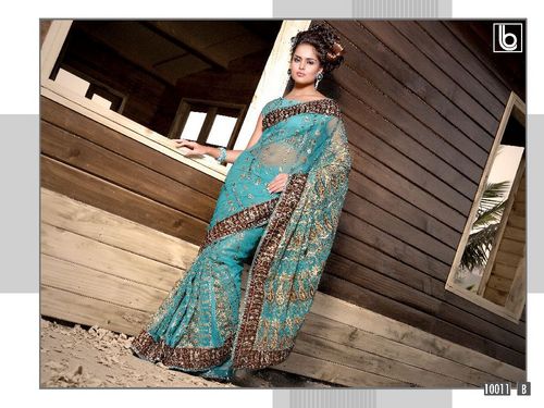 Beautiful Designer Embroidered Fancy Party Wear Sarees
