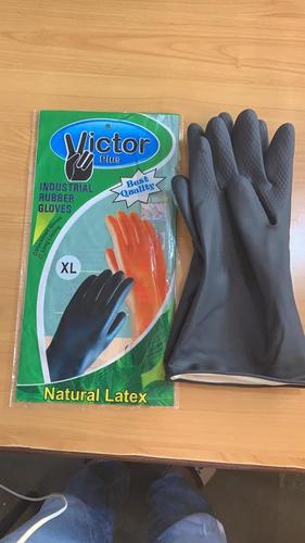Full Finger Victor Black Rubber Safety Gloves