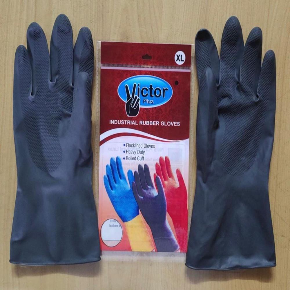 Victor Plus Black Rubber Safety Gloves