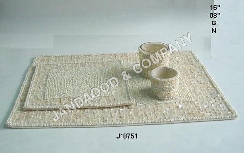 glass bead and mother of pearl  mats and  coasters