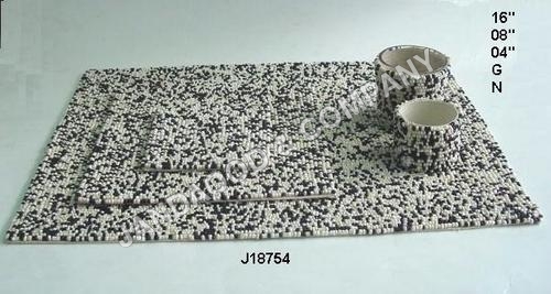 glass bead mats, coasters, napkin rings and votives