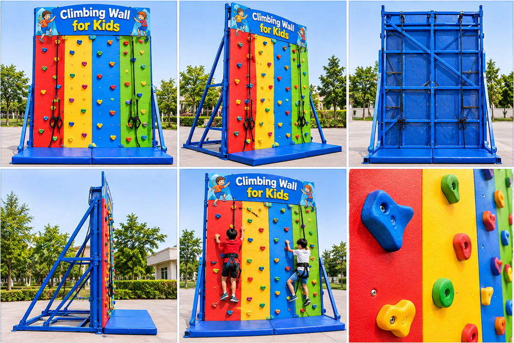 Climbing Wall For Kids - Material: Artifical Grass And Foam Base