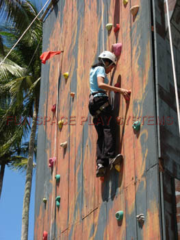 Artifical Grass And Foam Base Climbing Wall For Kids