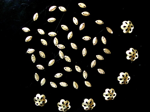Leaf Shape Brass Sequins
