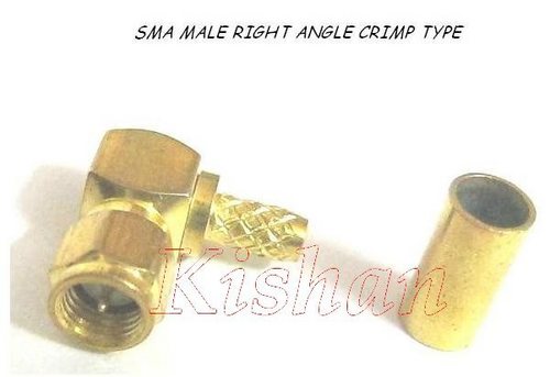 SMA male right angle crimp type